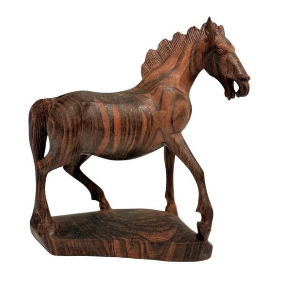 Antique Ironwood Carved Horse from 1920's - Picture 7 of 11